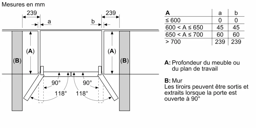 Série 6 Réfrigérateur multi-portes congélateur en bas 183 x 90.5 cm Acier brossé anti-traces, Total No Frost KFD96APEA – Image 4