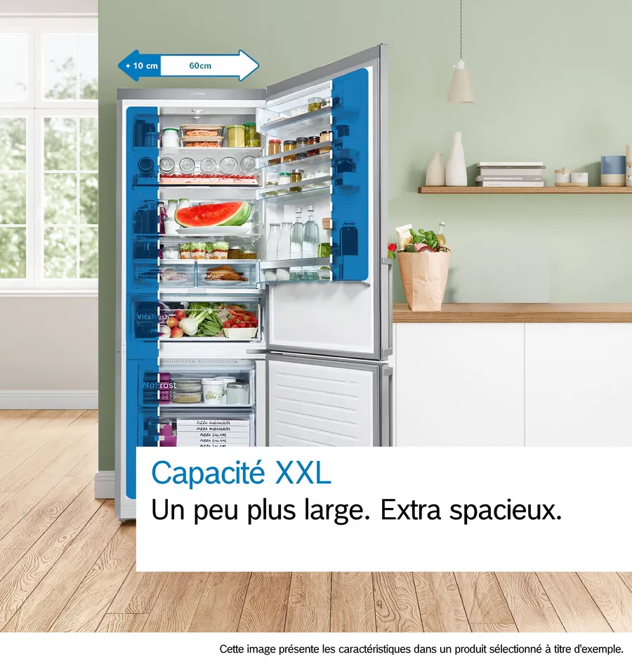 Série 4 Réfrigérateur combiné pose-libre 186 x 86 cm Acier brossé anti-traces, Total No Frost KGN86VIEA – Image 10